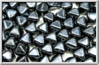 b�hm. Glasperle, Bicone, 6mm, hematite, met., 30 Stk.