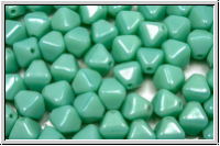 b�hm. Glasperle, Bicone, 6mm, green, mint, op., 30 Stk.