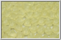 b�hm. Glasperle, Bicone, 6mm, yellow, lt., trans., matte, 30 Stk.