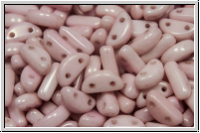 Half Moon Beads, 8x4mm, white, alabaster, rose marbled, 25 Stk.