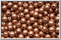 b�hm. Glasperle, rund, 4mm, copper, med., met., satin, 50 Stk.