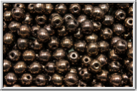 b�hm. Glasperle, rund, 4mm, chocolate, met., 50 Stk.