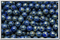 b�hm. Glasperle, rund, 4mm, blue, op., silver picasso, 50 Stk.