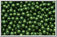 b�hm. Glasperle, rund, 3mm, white, alabaster, gold shine dark olivine, 50 Stk.