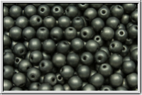 b�hm. Glasperle, rund, 4mm, crystal, trans., full chrome, matte, 50 Stk.