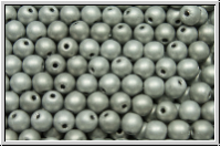 b�hm. Glasperle, rund, 4mm, silver, met., matte, 50 Stk.