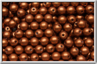 b�hm. Glasperle, rund, 4mm, copper, dk., met., satin, 50 Stk.