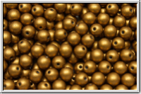 b�hm. Glasperle, rund, 4mm, brass gold, met., satin, 50 Stk.