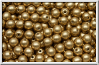 b�hm. Glasperle, rund, 4mm, gold, met., satin, 50 Stk.