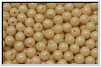 b�hm. Glasperle, rund, 4mm, white, op., champagne luster, 50 Stk.