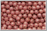 b�hm. Glasperle, rund, 4mm, white, op., rose gold luster, 50 Stk.
