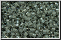 DB0081, MIYUKI Delica, 11/0, crystal, trans., dk. grey-ld., AB, 5g
