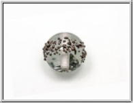 b�hm. Lampenperle, Kugel, 10mm, lt. grey, bronzefarbene Sprenkel, 1 Stk.