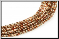 b�hm. Glasperle, rund, 2mm, crystal, trans., half sunset, 1 Strang