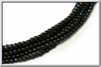 b�hm. Glasperle, rund, 2mm, black, op., half azuro, 1 Strang