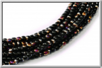 b�hm. Glasperle, rund, 2mm, black, op., half sliperit, 1 Strang