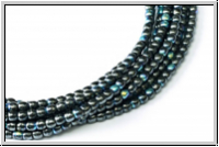b�hm. Glasperle, rund, 2mm, hematite, met., AB, 1 Strang