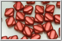 SILKY-Beads, 6x6mm, lava red, met., satin, 25 Stk.