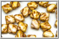 SILKY-Beads, 6x6mm, white, alabaster, picasso, 25 Stk.