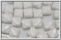 SILKY-Beads, 6x6mm, white, op., 25 Stk.