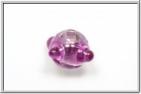 b�hm. Lampenperle, Kugel, 10mm, rose, lt., trans., pink dots, 1 Stk.