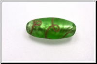 b�hm. Lampenperle, Olive, 22x9mm, peridot, trans., matte, goldene Zeichen, 1 Stk.