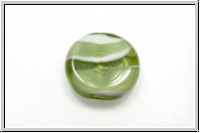 ital. Lampenperle, Scheibe, 16mm, olivine, lt., trans., white ombriert, 1 Stk.