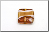 ital. Lampenperle, Quadrat, 13mm, topaz, lt., trans., white ombriert, 1 Stk.