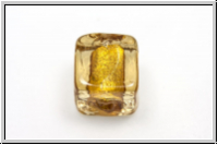 b�hm. Lampenperle, W�rfel, topaz, lt., trans., Silbereinzug, 1 Stk.