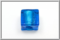 b�hm. Lampenperle, W�rfel, sapphire, trans., 1 Stk.