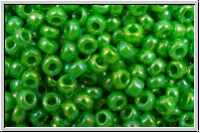 RR-11-0480, MIYUKI Rocailles, 11/0, green, op., AB, 10g