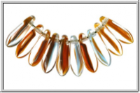 Dagger, 3x10mm, clear/orange/aqua, 50 Stk.