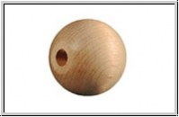Holzperle, Kugel, natur, 18mm, 5 Stk.