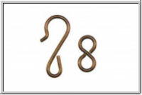 Haken + Doppel-Ring, TRINITY BRASS, 22 u. 12mm, antikmessingfb., Messing, 1 Paar